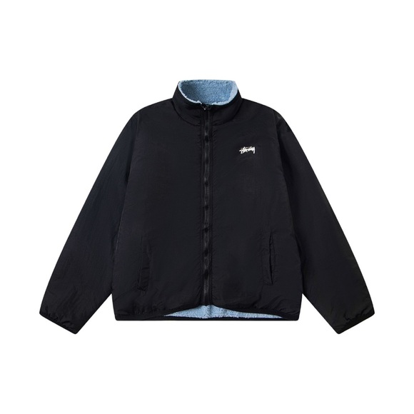 Stussy Light Blue Sherpa Jacket - Picture 9 of 10